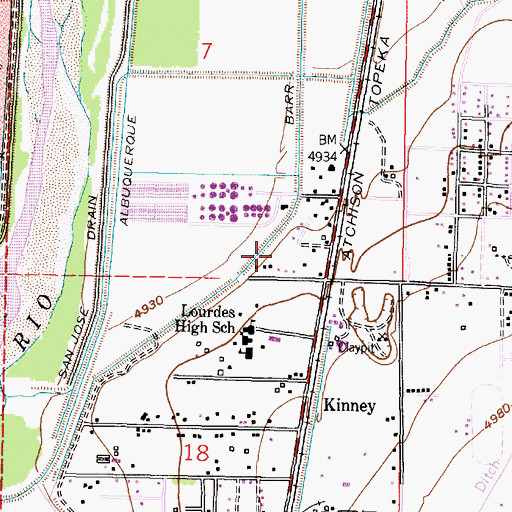 Topographic Map of Barr Canal, NM