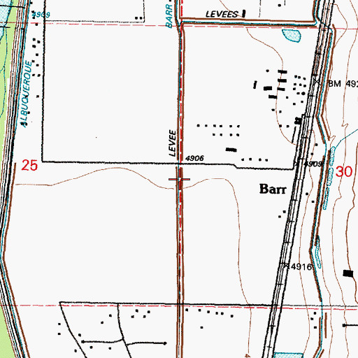 Topographic Map of Barr Interior Drain, NM