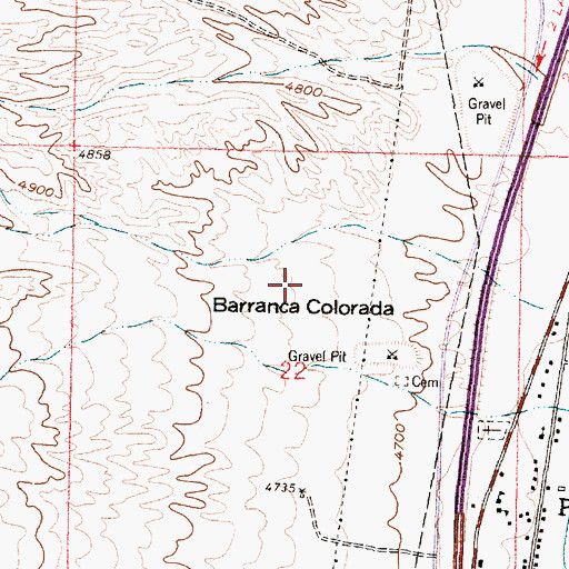 Topographic Map of Barranca Colorada, NM