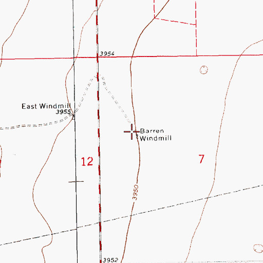 Topographic Map of Barren Windmill, NM