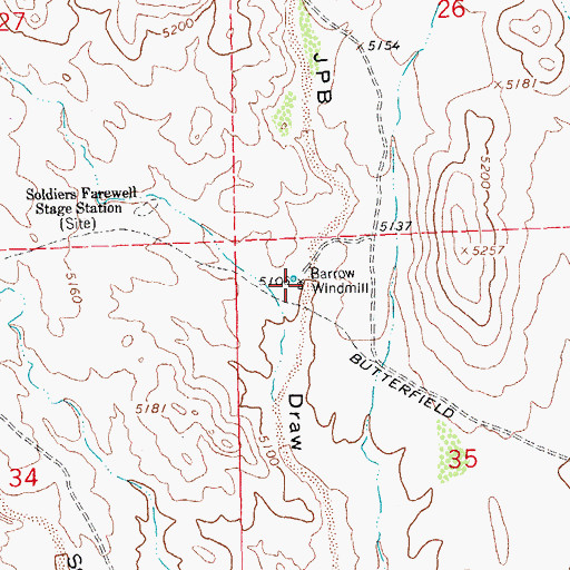 Topographic Map of Barrow Windmill, NM