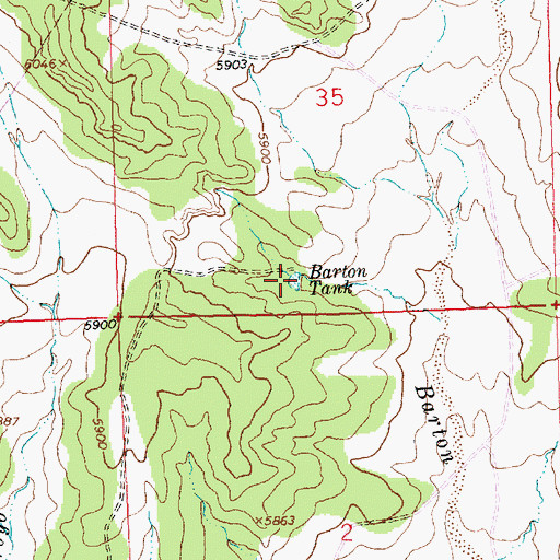 Topographic Map of Barton Tank, NM