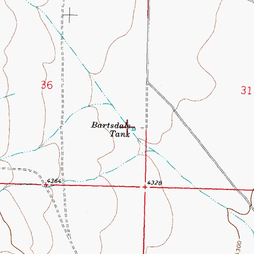 Topographic Map of Bartsdale Tank, NM