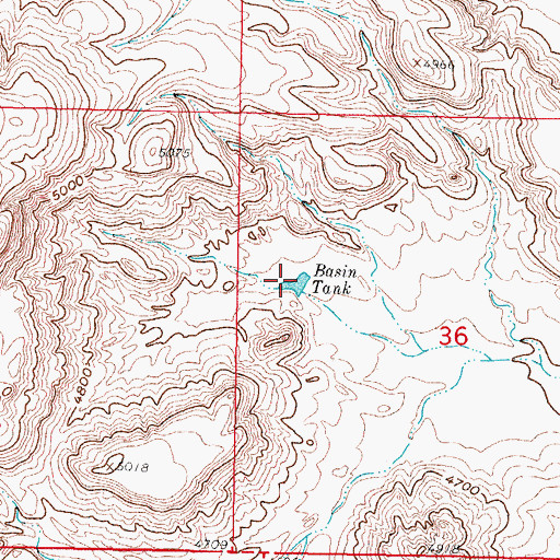 Topographic Map of Basin Tank, NM
