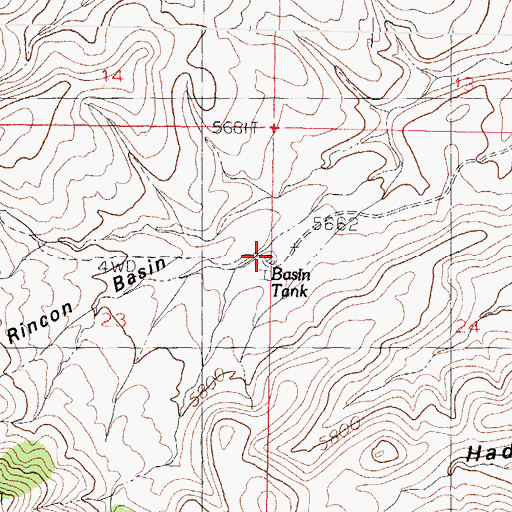 Topographic Map of Basin Tank, NM