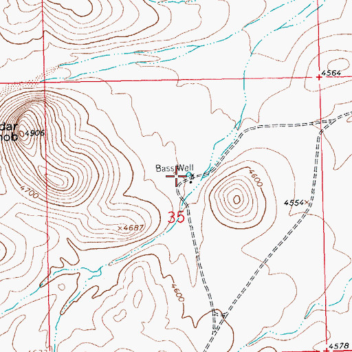 Topographic Map of Bass Well, NM
