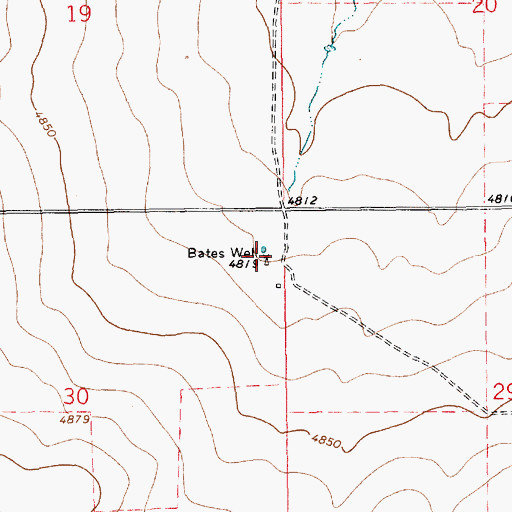 Topographic Map of Bates Well, NM