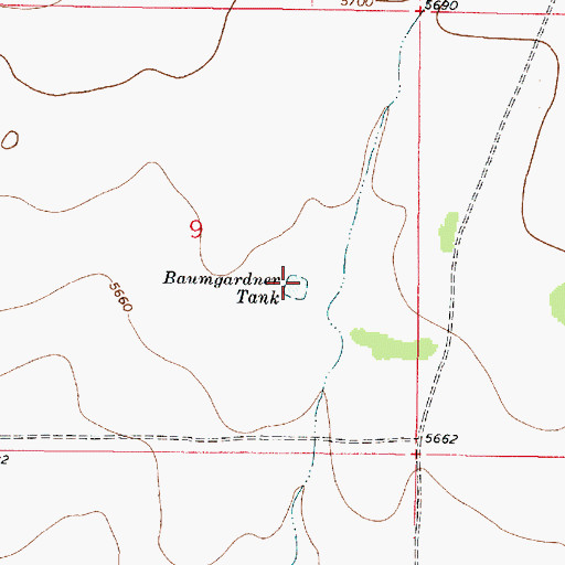 Topographic Map of Baumgardner Tank, NM