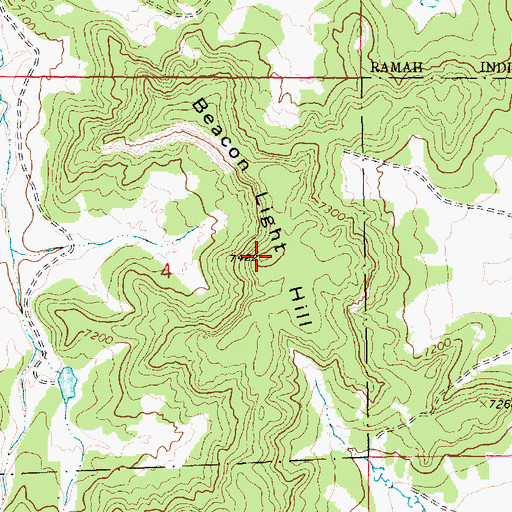 Topographic Map of Beacon Light Hill, NM