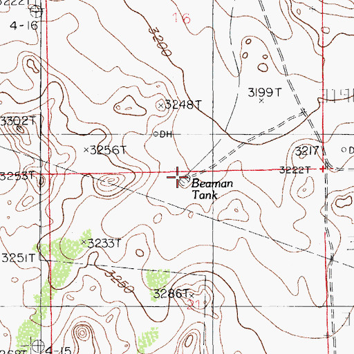 Topographic Map of Beaman Tank, NM