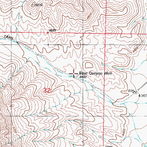 Topographic Map of Bear Canyon Well, NM