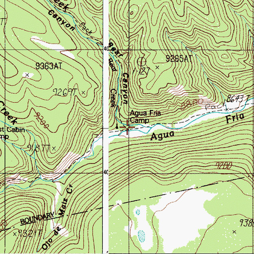 Topographic Map of Bear Creek, NM