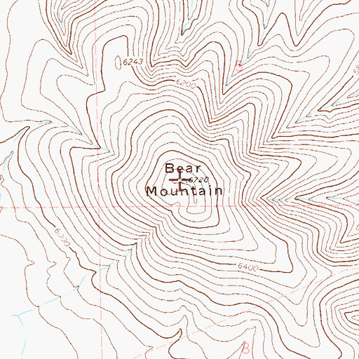 Topographic Map of Bear Mountain, NM