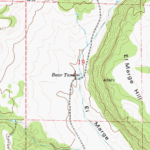 Topographic Map of Bear Tank, NM
