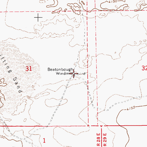 Topographic Map of Beatonbough Windmill, NM