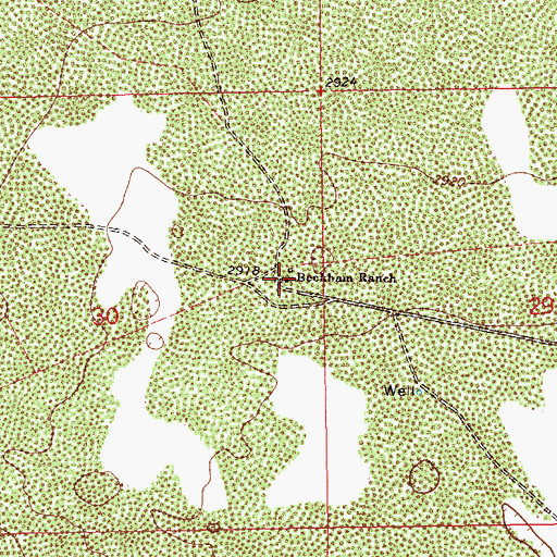 Topographic Map of Beckham Ranch, NM