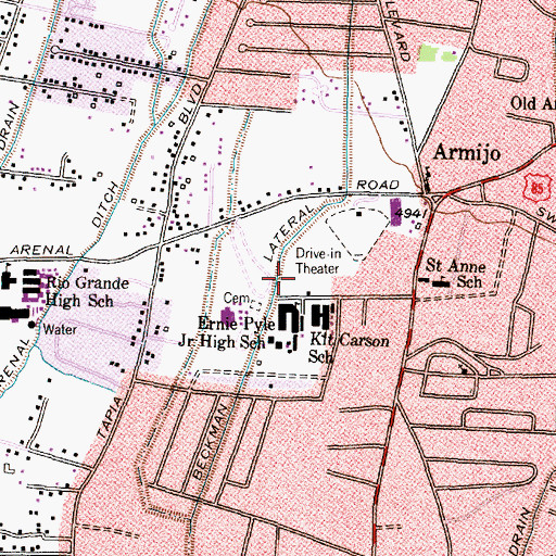 Topographic Map of Beckman Lateral, NM