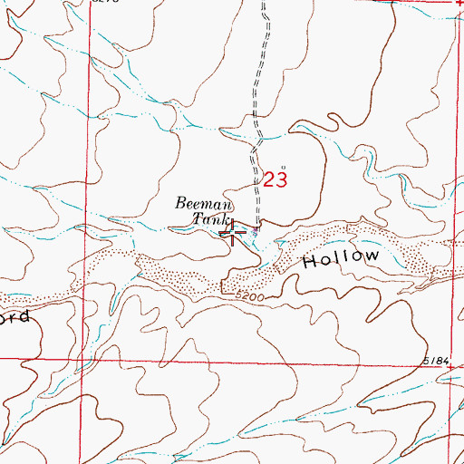 Topographic Map of Beeman Tank, NM