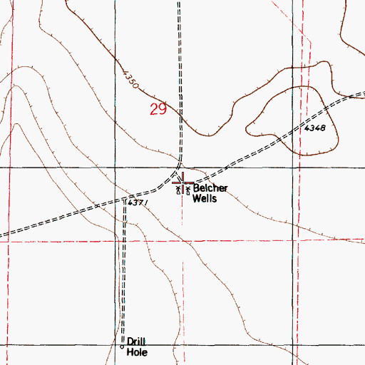 Topographic Map of Belcher Wells, NM
