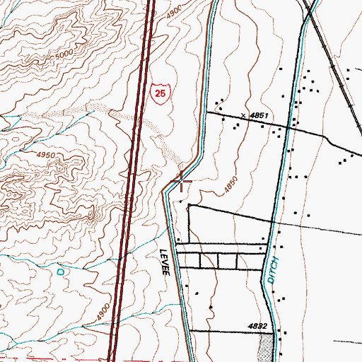 Topographic Map of Belen Highline Canal, NM