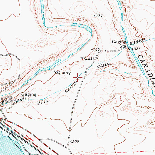 Topographic Map of Bell Ranch Canal, NM