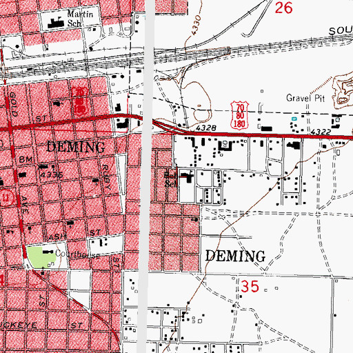 Topographic Map of Bell School, NM