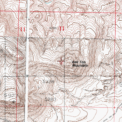 Topographic Map of Bell Top Mountain, NM
