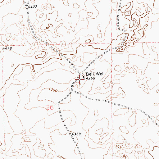 Topographic Map of Bell Well, NM