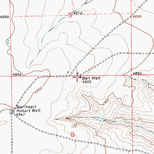 Topographic Map of Bell Well, NM