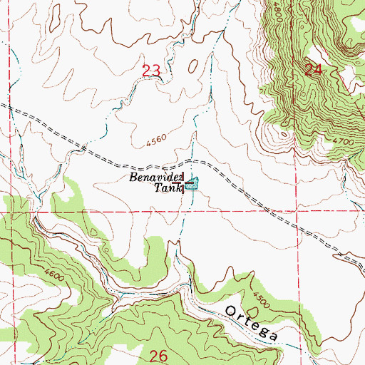 Topographic Map of Benavidez Tank, NM