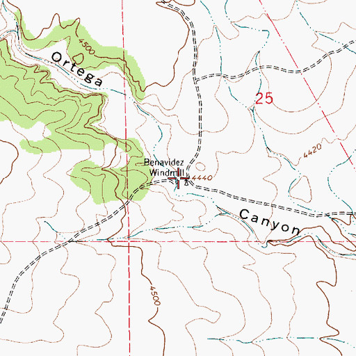Topographic Map of Benavidez Windmill, NM