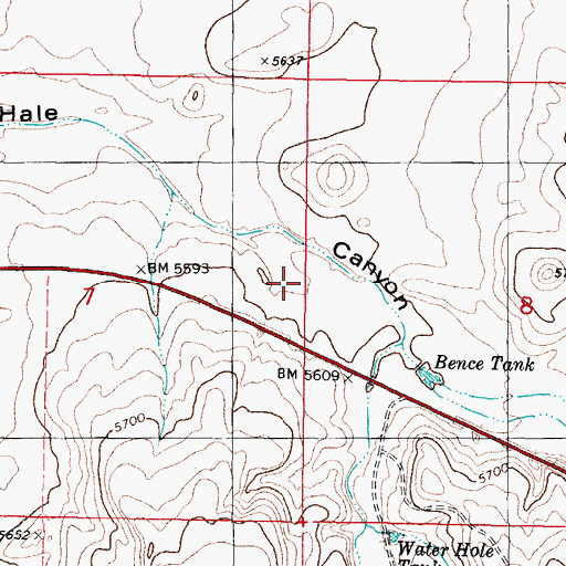 Topographic Map of Bence Tank, NM