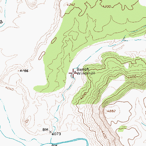 Topographic Map of Bench Windmill, NM