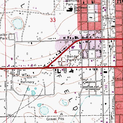 Topographic Map of Bender Park, NM