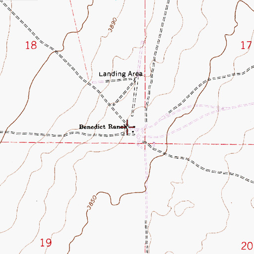 Topographic Map of Benedict Ranch, NM