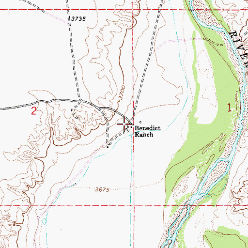 Topographic Map of Benedict Ranch, NM