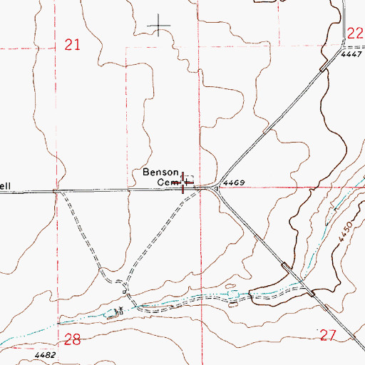 Topographic Map of Benson Cemetery, NM