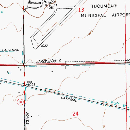 Topographic Map of Benson Lateral, NM