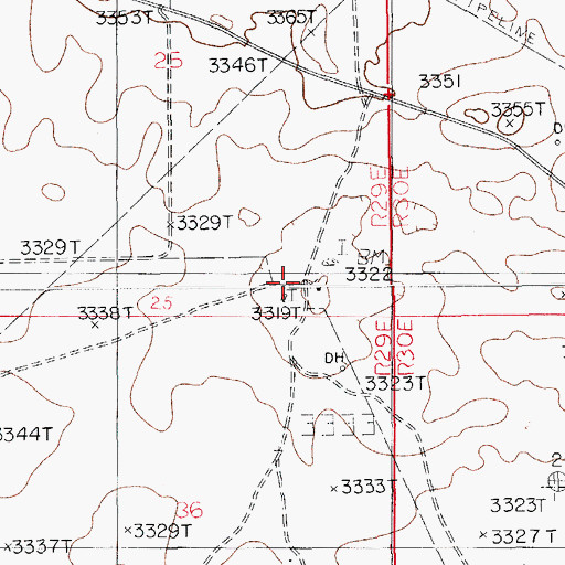 Topographic Map of Benson Ranch, NM