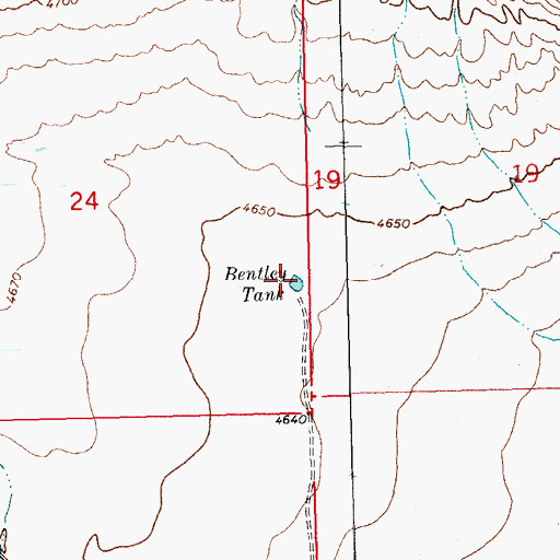 Topographic Map of Bentley Tank, NM