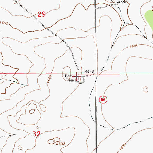 Topographic Map of Benton Ranch, NM