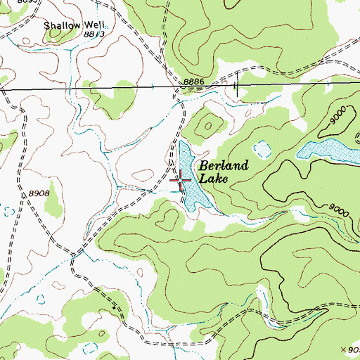Topographic Map of Berland Lake, NM