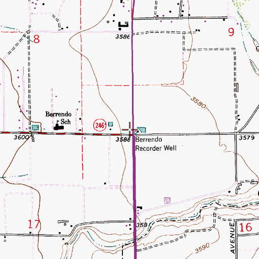 Topographic Map of Berrendo Recorder Well, NM