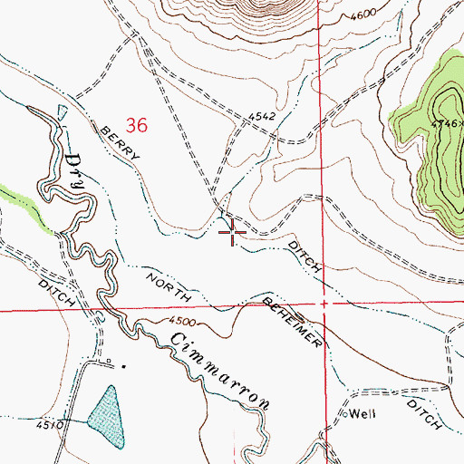 Topographic Map of Berry Ditch, NM