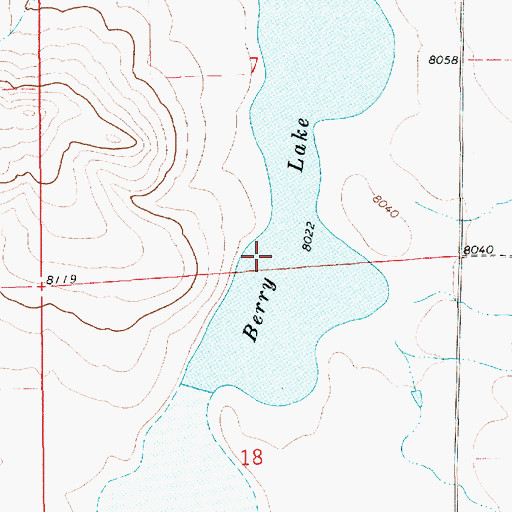 Topographic Map of Berry Lake, NM
