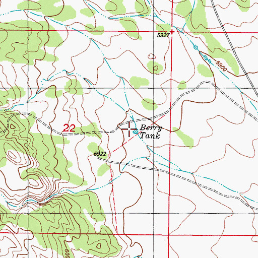 Topographic Map of Berry Tank, NM