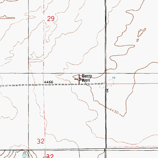 Topographic Map of Berry Well, NM