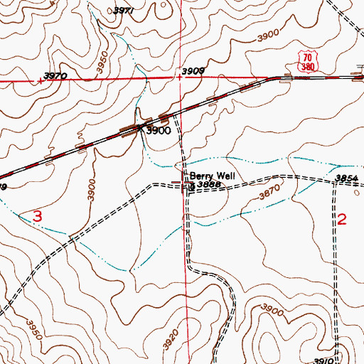 Topographic Map of Berry Well, NM