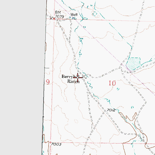 Topographic Map of Berryhill Ranch (historical), NM