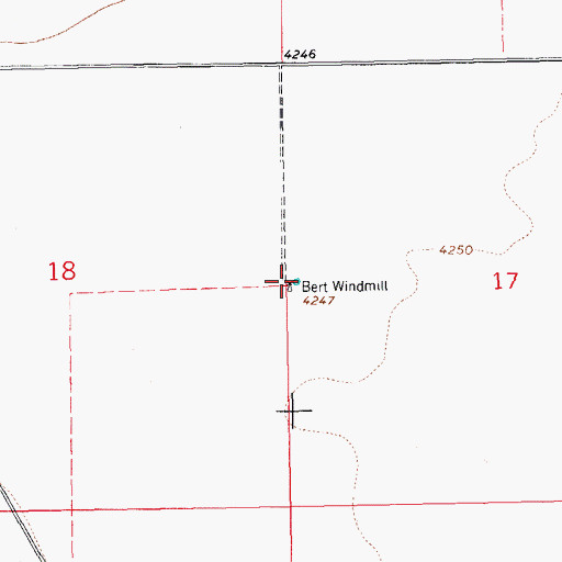 Topographic Map of Bert Windmill, NM